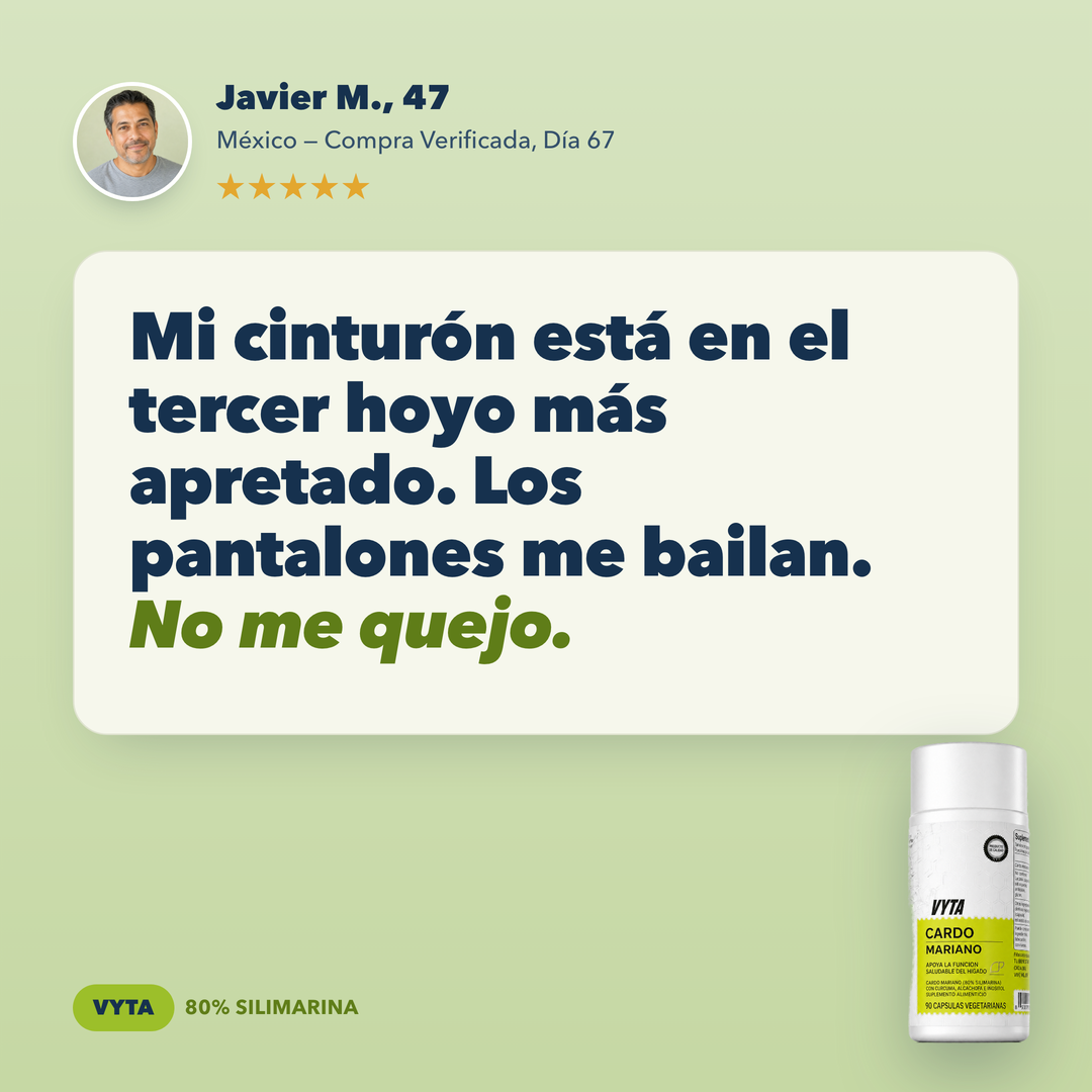 Testimonio Javier M., 47 — cinturón más apretado, pantalones flojos