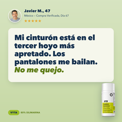 Testimonio Javier M., 47 — cinturón más apretado, pantalones flojos