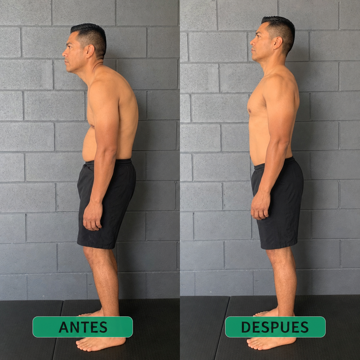 Antes y despues - hombre lateral