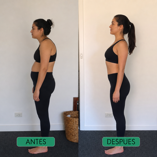 Antes y despues - mujer postura lateral