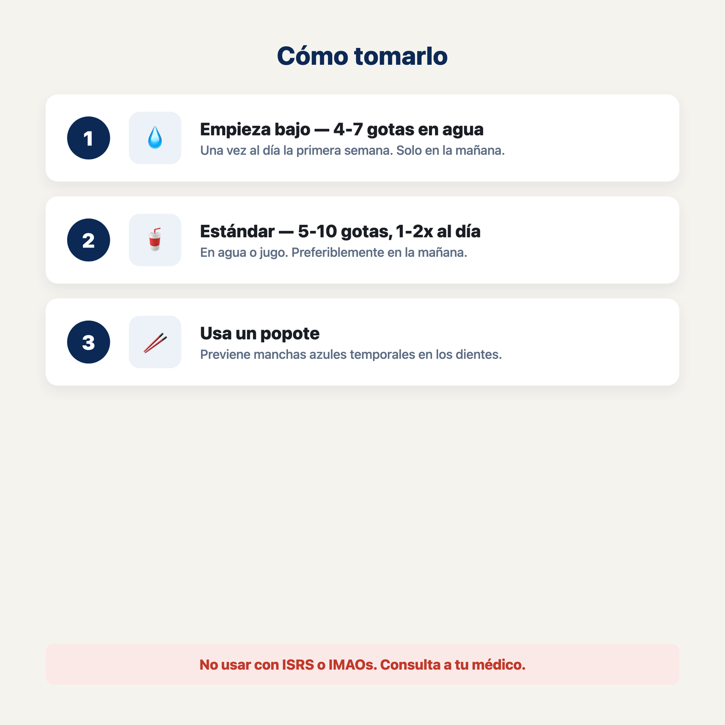Cómo tomar VYTA AM — 3 pasos