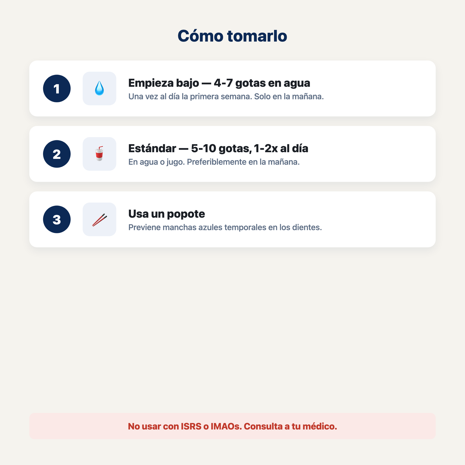 Cómo tomar VYTA AM — 3 pasos